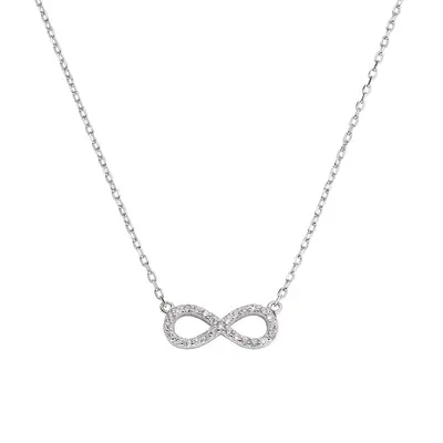 Collana Amen in argeto "infinito" con zirconi