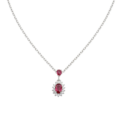 Collana Amen Mini Royal Lady con Zircone Rosso Ciliegia