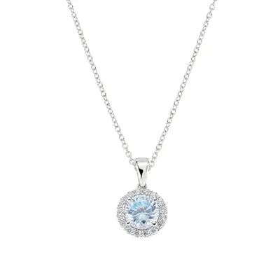 Collana Amen Diamond con Zircone tondo Acquamarina