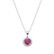 Collana Amen Diamond con Zircone tondo Rubino