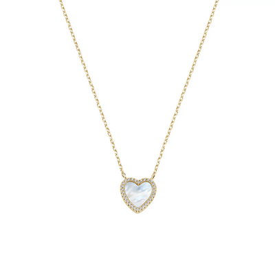 Collana Amen Dorata Cuore con Madreperla