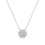 Collana Amen  "Quadrifoglio" in Argento con Zirconi