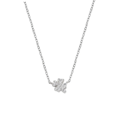 Collana Amen Mini Quadrifoglio Pavé