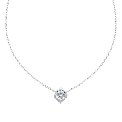 Collana Amen Solitario Bianco 5 mm