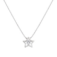 Collana Amen Stella con Cuore in Zircone Bianco