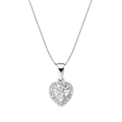 Collana Amen Rodio Cuore dell'Oceano Bianco