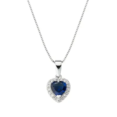 Collana Amen Rodio Cuore dell'Oceano Blu