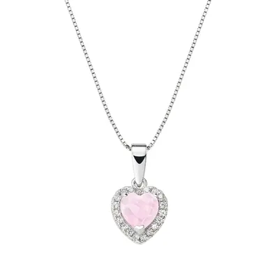 Collana Amen Rodio Cuore dell'Oceano Rosa