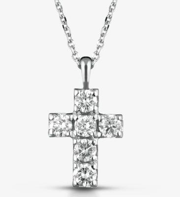 Collana Lucciole con croce di diamanti