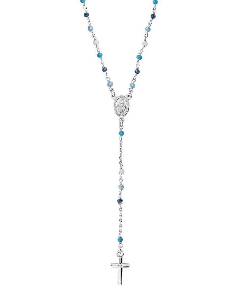 Rosario Amen  Classico Cristalli Multicolor Azzurro