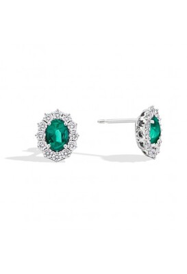 Orecchini Recarlo in oro 18kt con diamanti e smeraldi