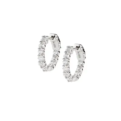 Orecchini Amen a Cerchio Huggies con Zirconi 2,5 mm