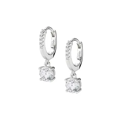 Orecchini Amen Huggies Punto Luce Bianco