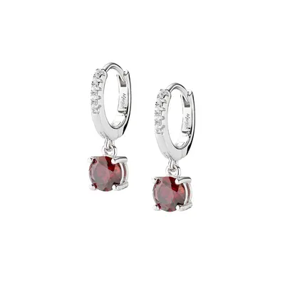 Orecchini Amen Huggies Punto Luce Rosso