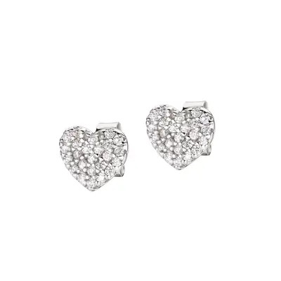 Orecchini "Cuore" in Argento con Zirconi