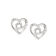 Orecchini Amen "Cuore" in Argento con Zirconi
