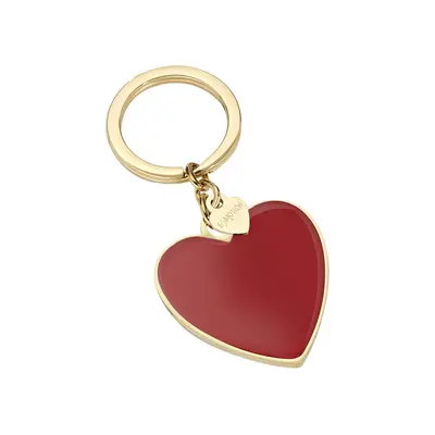 Portachiavi Emotion Cuore Rosso Dorato con Smalto