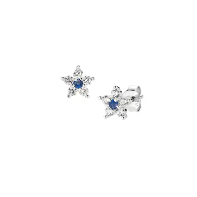 Orecchini Amen Fiore Blu e Bianco