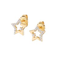 Orecchini Amen Stella in Argento Dorato con Zirconi