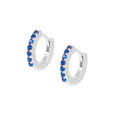 Orecchini Amen Cerchio Tennis Mania Zirconi Blu