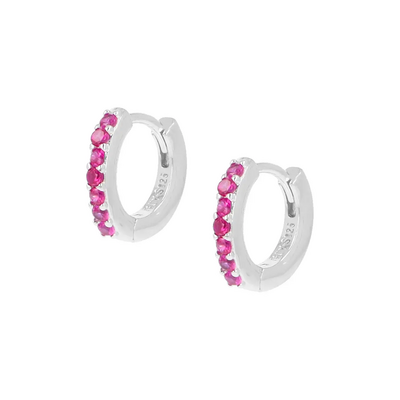 Orecchini Amen Cerchio Tennis Mania Zirconi Fucsia