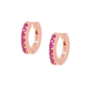 Orecchini Amen Cerchio Rosè Tennis Mania Zirconi Fucsia