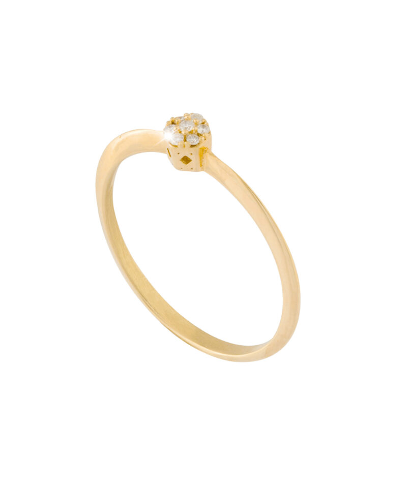 Anello Rebecca Princess Solitaire in oro 18kt e diamanti