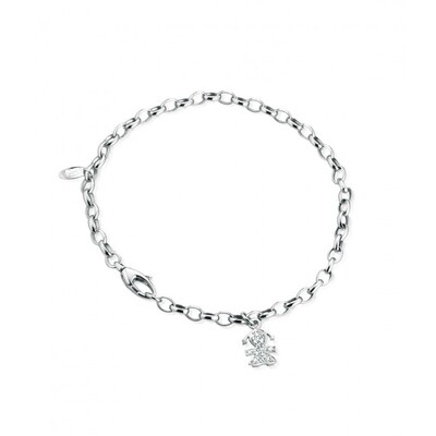Bracciale Le Bebè bimba in oro bianco e pavè di diamanti