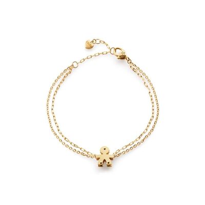 Bracciale Le Bebè I Classici con sagoma bimbo in oro giallo e diamante