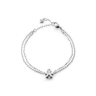 Bracciale Le Bebè I Classici con sagoma bimbo in oro bianco e diamante