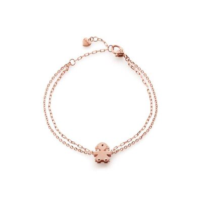 Bracciale Le Bebè con sagoma bimba in oro rosa e diamante