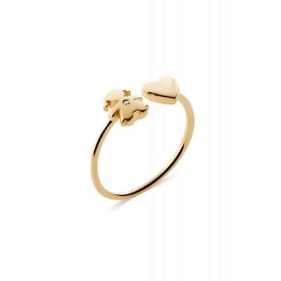 Anello Le Bebè Les Petits con sagoma bimba e cuore in oro giallo e diamante