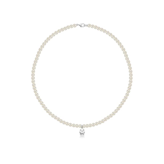 Collana Le Bebè con sagoma bimba in oro bianco e diamante