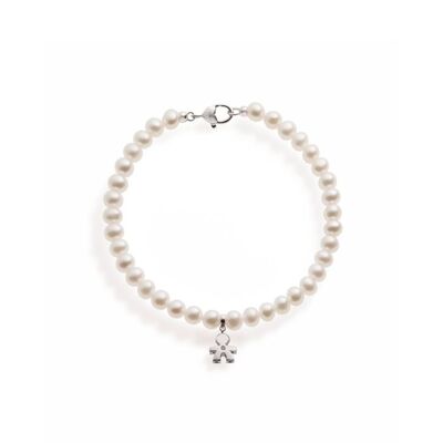 Bracciale Le Bebè Le Perle con sagoma bimbo in oro bianco e diamante