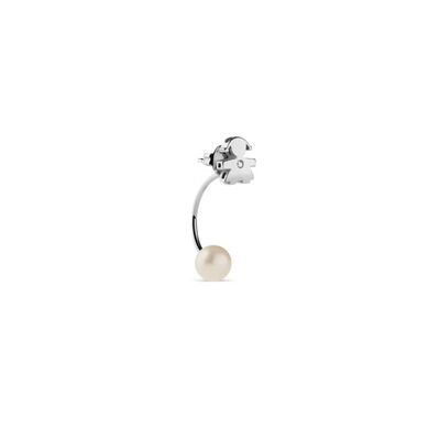 Mono orecchino Le Bebè Le Perle con sagoma bimba in oro bianco e diamante