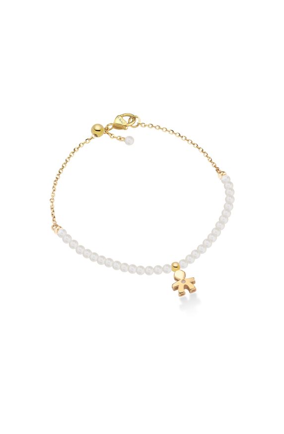 Bracciale Le Bebè con sagoma bimbo in oro giallo e diamante