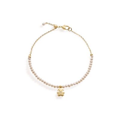 Bracciale Le Bebè Le Perle con sagoma bimba in oro giallo e diamante