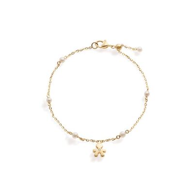 Bracciale Le Bebè Le Perle con sagoma bimbo in oro giallo e diamante