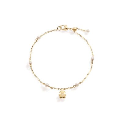 Bracciale Le Bebè Le Perle con sagoma  bimba in oro giallo e diamante
