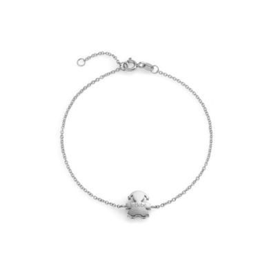 Bracciale Le Bebè I Tesorini Big con sagoma bimba in oro bianco