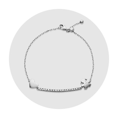 Bracciale Le Bebè sagoma bimba e cuore
