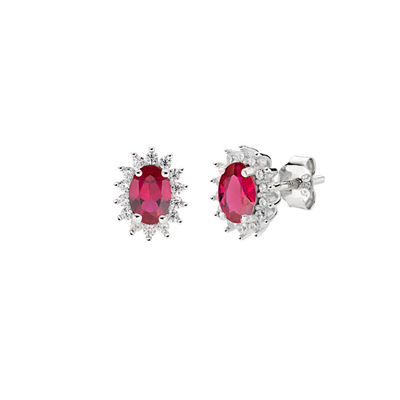 Orecchini Amen Mini Royal Lady con Zircone Rosso Ciliegia