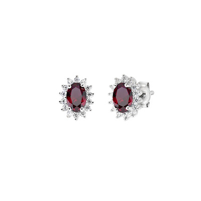 Orecchini Amen Royal Lady Mini con Zircone Rosso