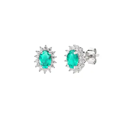 Orecchini Amen Mini Royal Lady con Zircone Verde Acqua