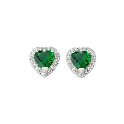 Orecchini Amen Rodio Cuore dell'Oceano Verde
