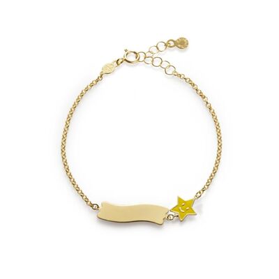 Bracciale Le Bebè Fortuna in oro giallo con stella e targhetta