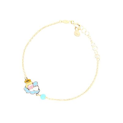 Bracciale Le Bebè  in oro giallo con angielo  e turchese