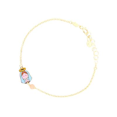 Bracciale Le Bebè in oro giallo  con madonnina e corallino