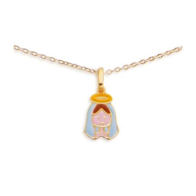 Collana Le Bebè Proteggimi in oro giallo con madonnina smaltata