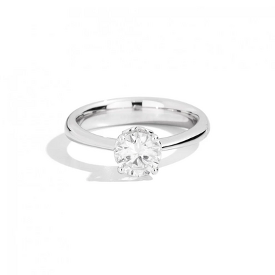 Anello Recarlo solitario in oro bianco 18 kt e diamante taglio brillante